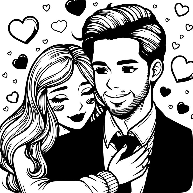 realistic drawing of man in love