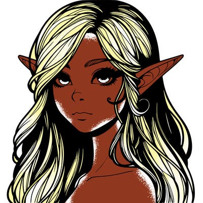 elf girl realistic dark fantasy