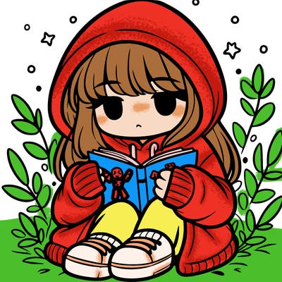 girl in oversized hoodie reading a book