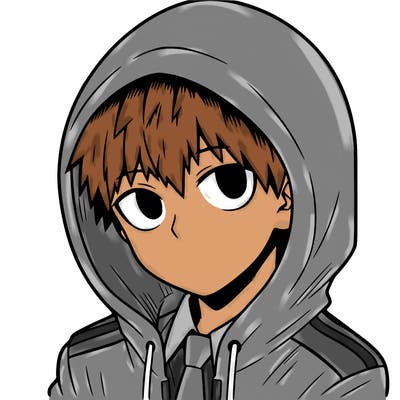 manga character with a hoodie