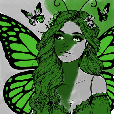 butterfly fairy realistic girl