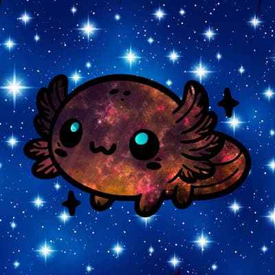 cute easy baby axolotl