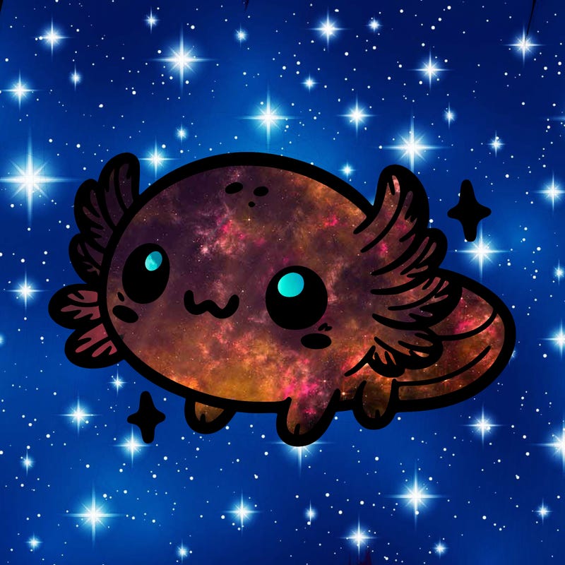 cute easy baby axolotl