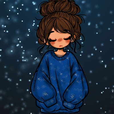 girl with baggy sweatshirt and messy bun