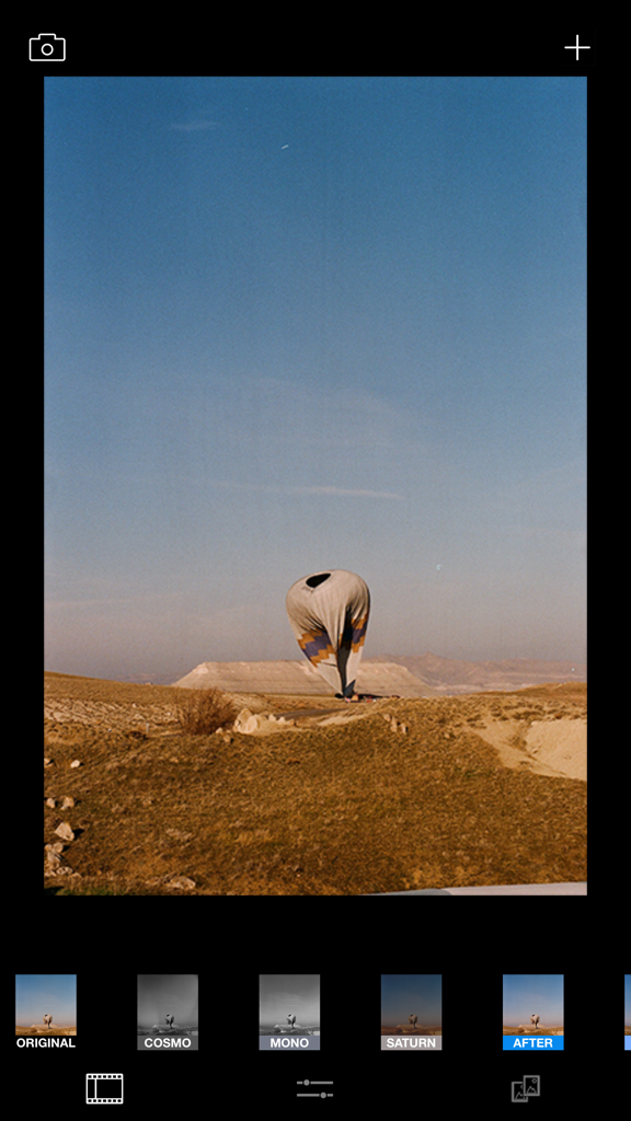 FILCA - Film Camera Filter - FILCA app screen showing vintage 35mm film filters applied to a photo.