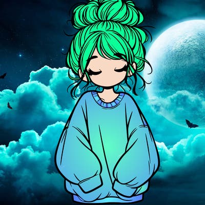 girl with baggy sweatshirt and messy bun