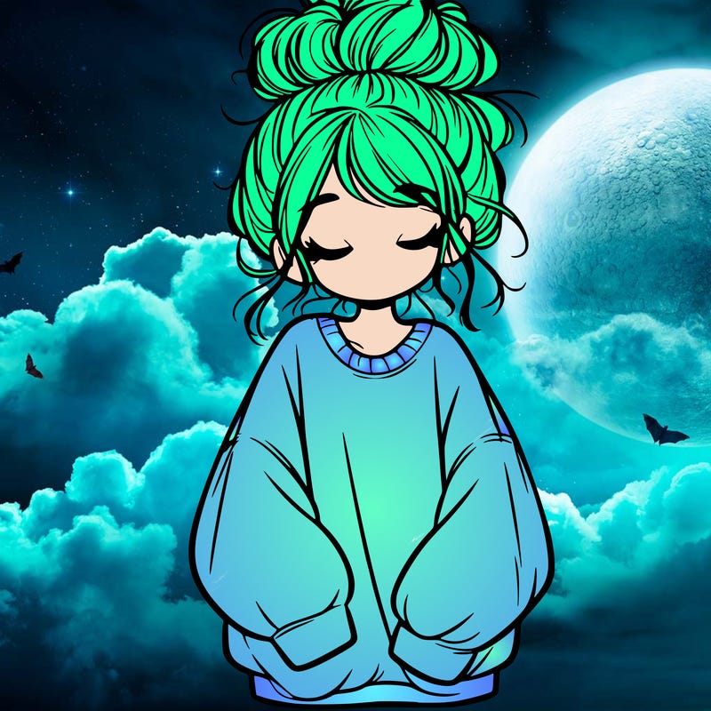 girl with baggy sweatshirt and messy bun