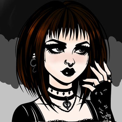 goth girl realistic