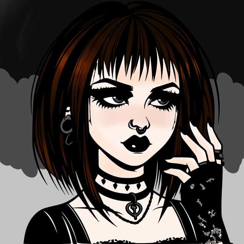 goth girl realistic