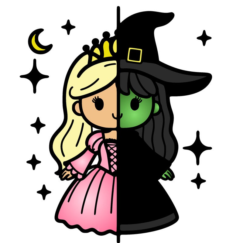 split princess and witch