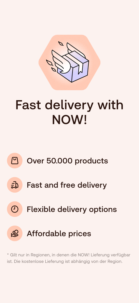 Shop Apotheke - Redcare - Shop Apotheke Redcare app promotional screen showing fast delivery options and key benefits like product selection and affordable prices