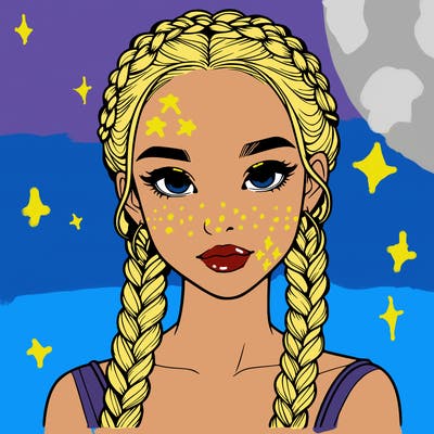 realistic girl with braids