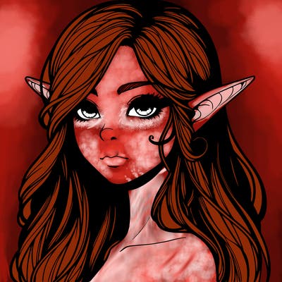 elf girl realistic dark fantasy