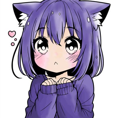 shy anime catgirl