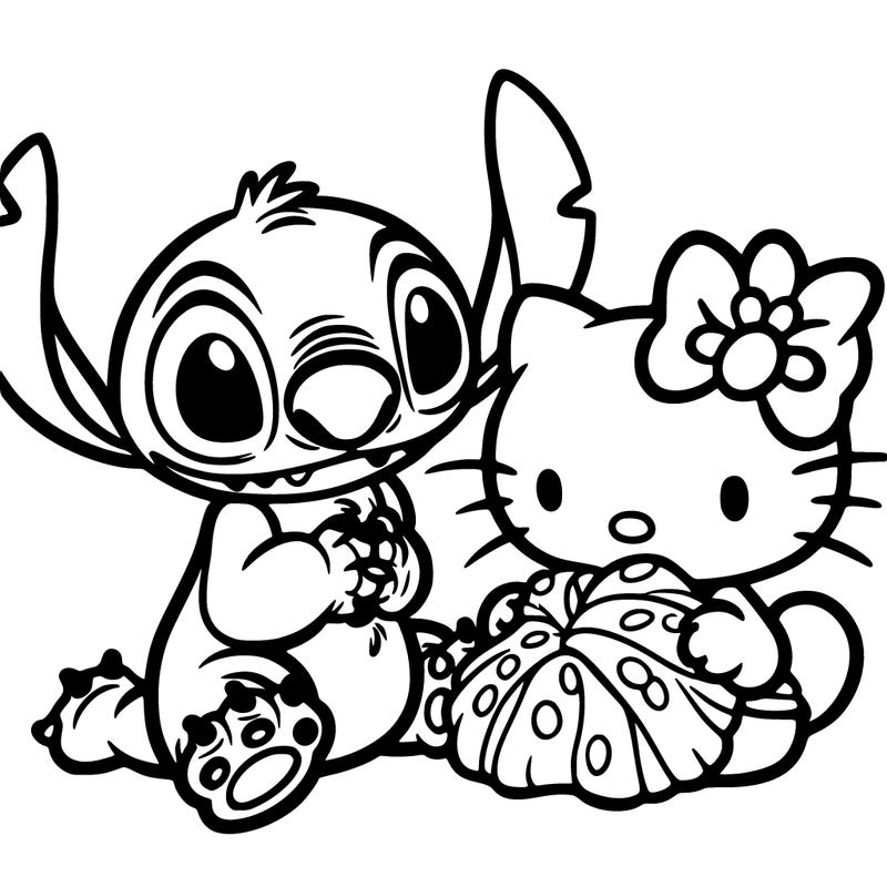 stitch and hello kitty