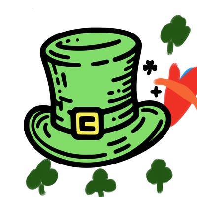 st patrick hat with thin lines