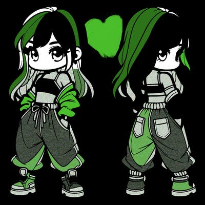 girl in crop top and baggy pants