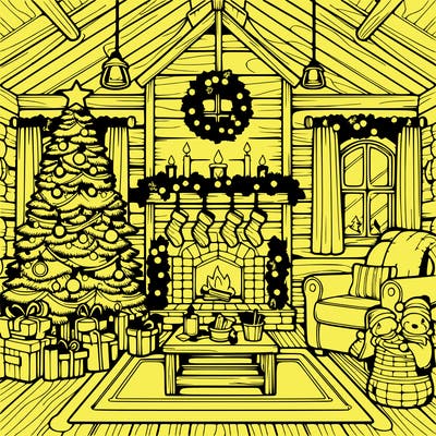 christmas house interior