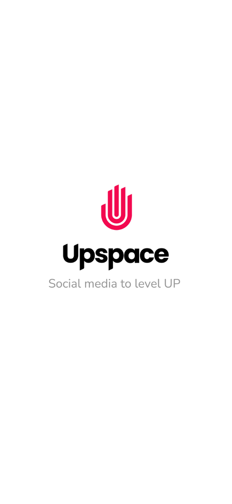 Upspace - Upspace app logo and tagline Social media to level UP