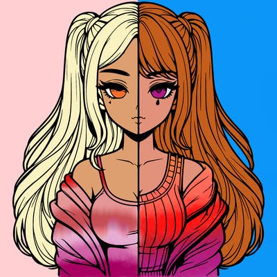 realistic girl split