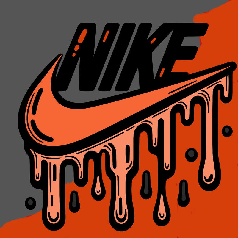 dripping nike logo