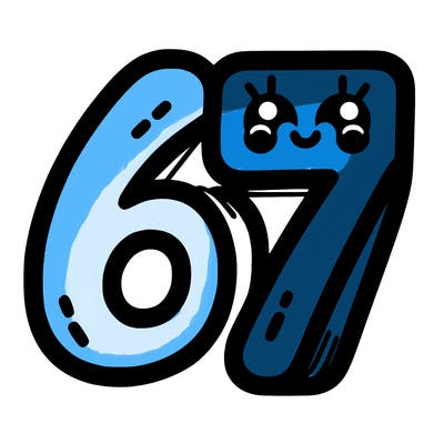 the numbers 67