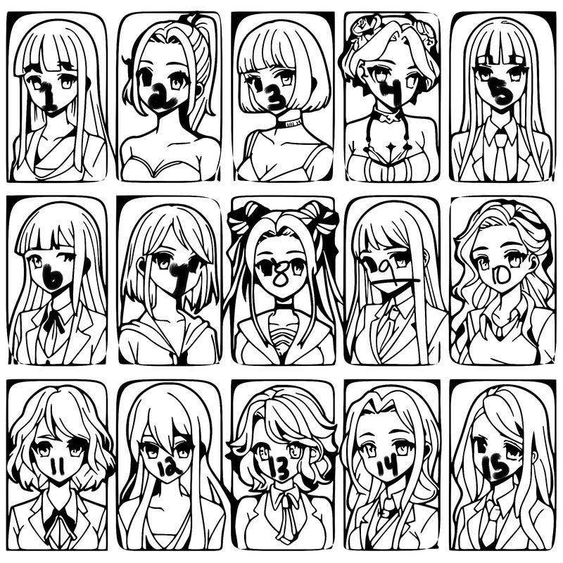 girls that look diffrent anime