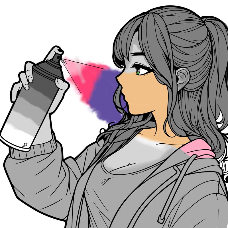 a realistic girl spray, painting