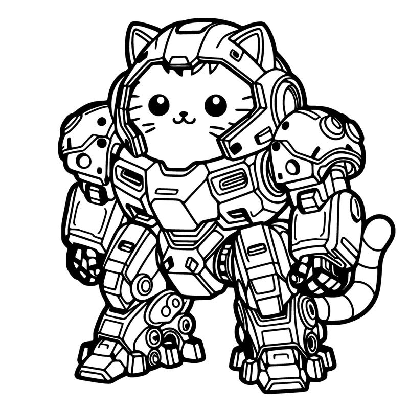 cat in a mech suit