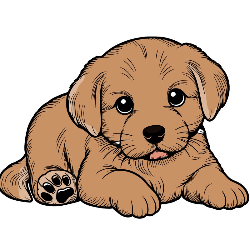 a cute realistic puppy