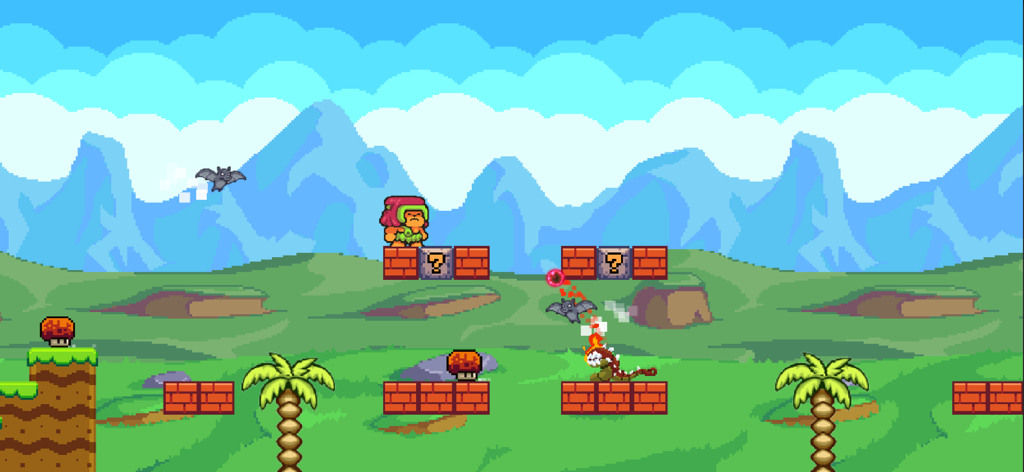 Super World : Adventure Jungle - Gameplay de plateforme rétro 2D dans Super World Adventure Jungle avec des personnages et des ennemis