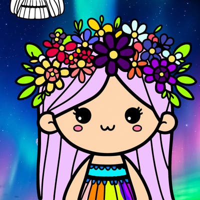 girl with flowers crown