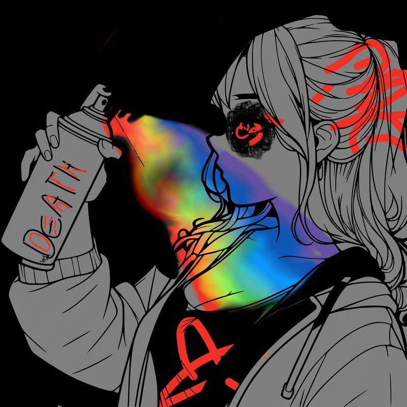 a realistic girl spray, painting