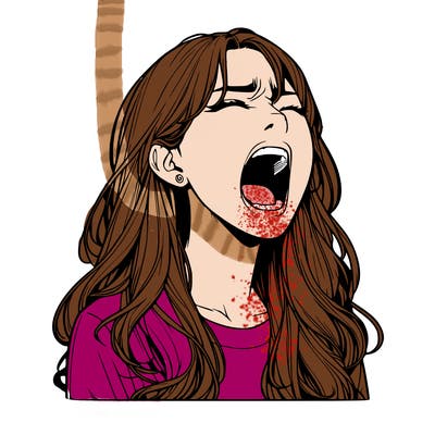 screaming realistic, girl