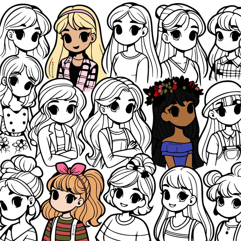 many different girls