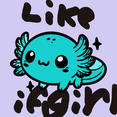 cute easy baby axolotl