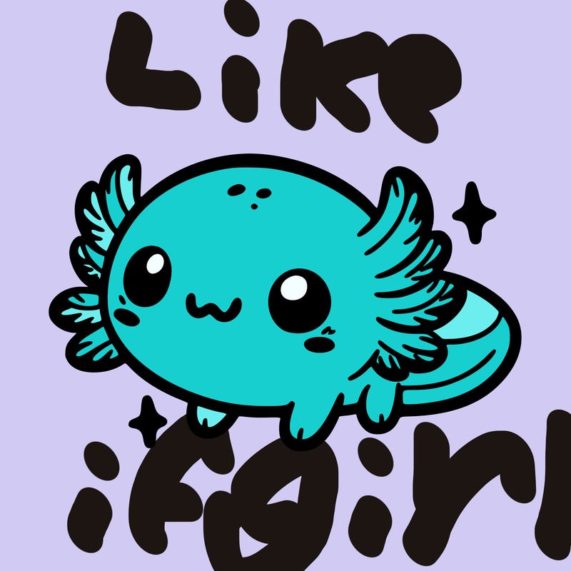 cute easy baby axolotl