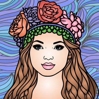 girl with flowers crown