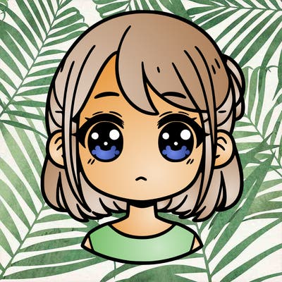 girl plain face white eyes and mouth