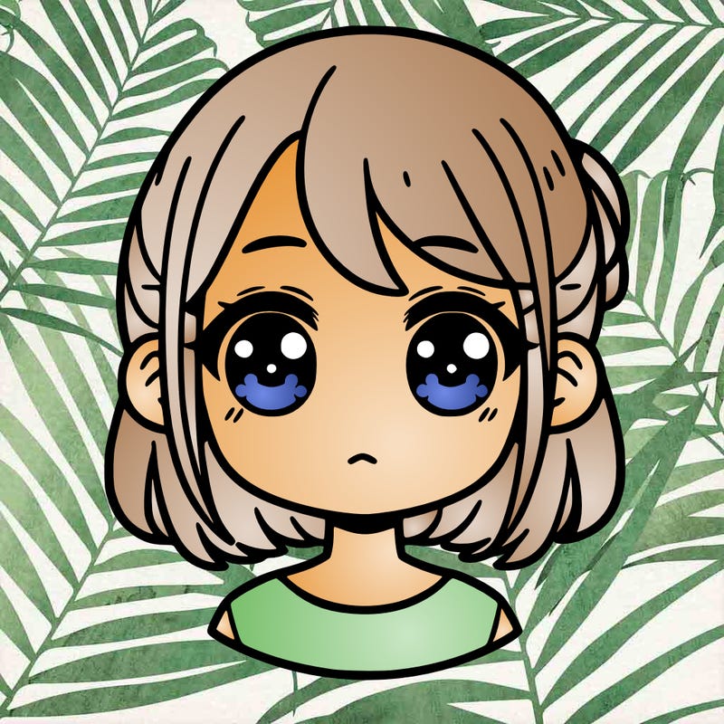 girl plain face white eyes and mouth