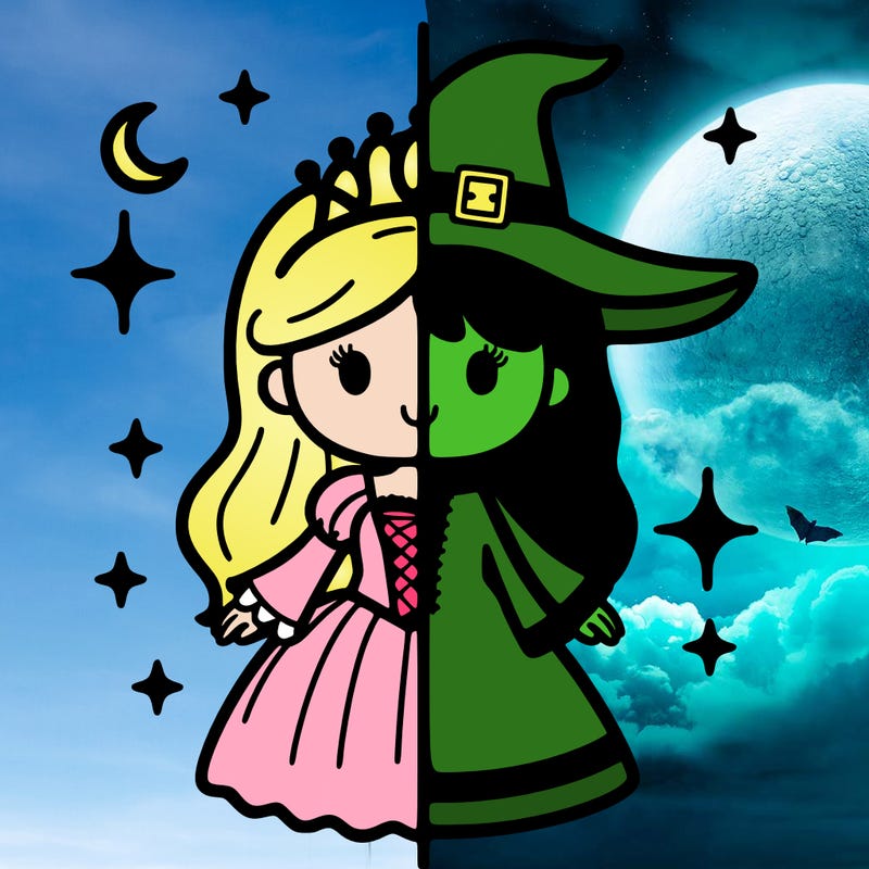 split princess and witch