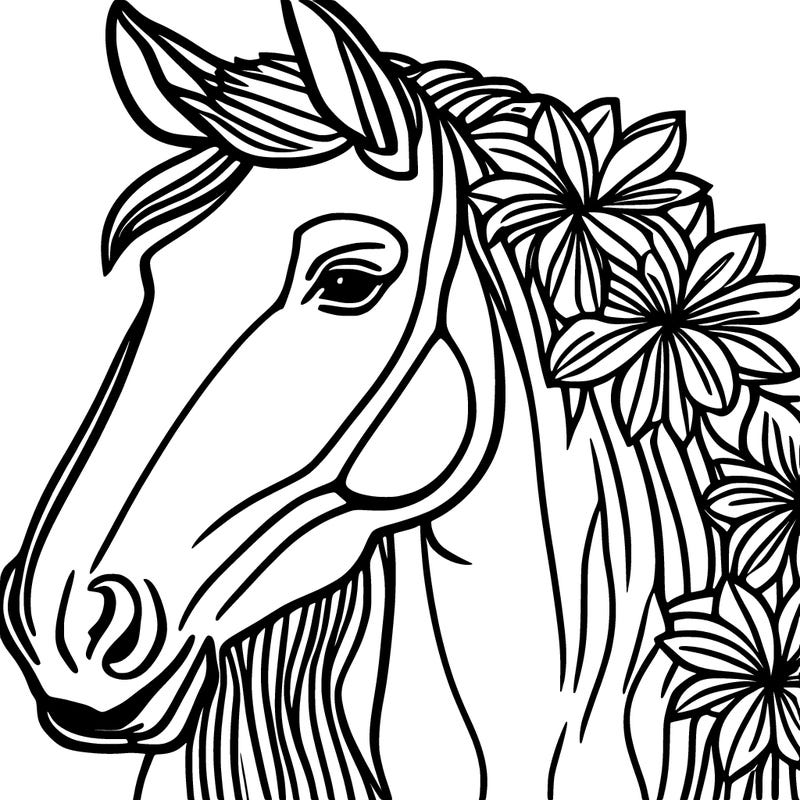 horse with flowers