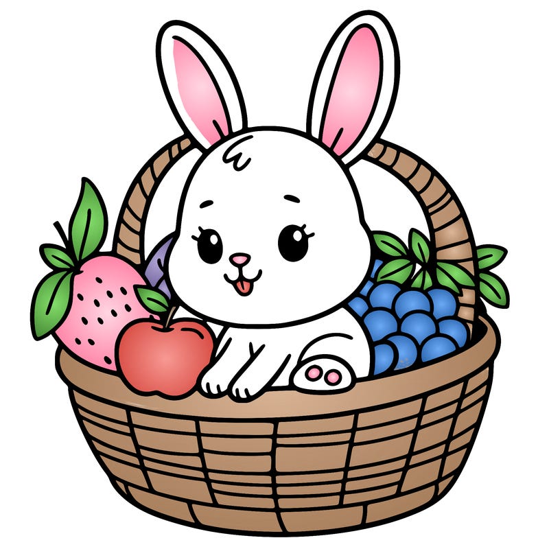 bunny in a fruit basket