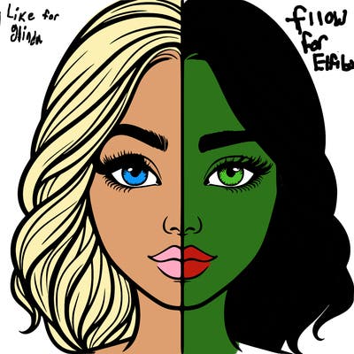 realistic girl split half