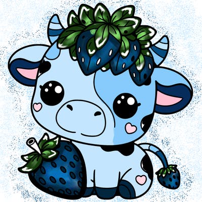 cute strawberry cow