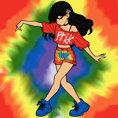 realistic girl danceing