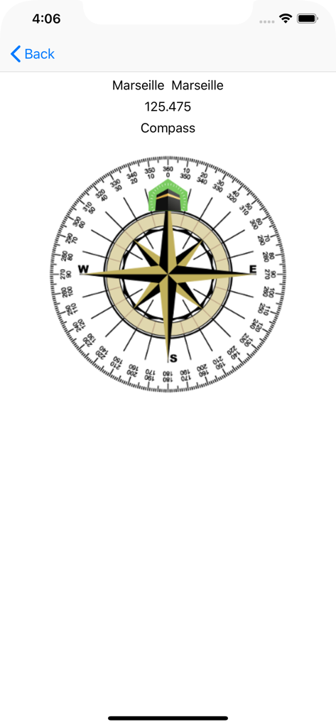 Islam.ms Prayer Times & Qibla - A digital Qibla compass showing the prayer direction for Marseille with a Kaaba icon