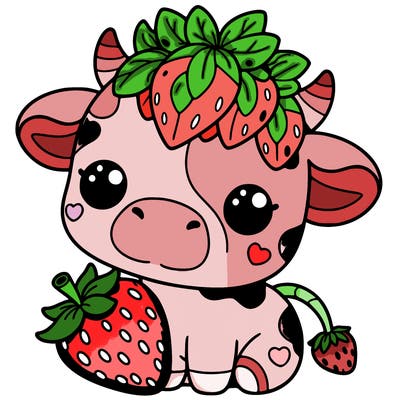 cute strawberry cow