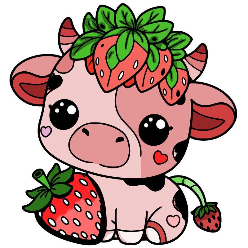 cute strawberry cow