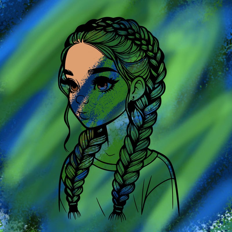 realistic girl with braids